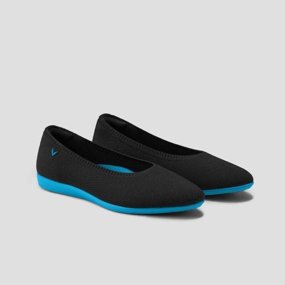 VIVAIA Tamia Walker Lightweight Almond-Toe Flats Black Knit size 43 US 11